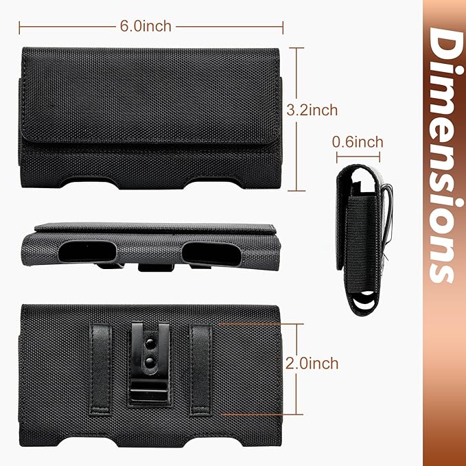 BECPLT Nylon Belt Holster Case for iPhone 12-16 Pro & Galaxy S20-S24 - Image 5