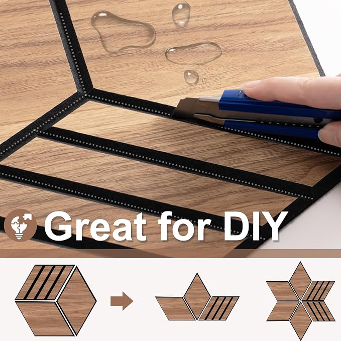 Mollywell Hexagon Acoustic Panels, Walnut S4, 12 Pack |Wood Veneer|High Density - Image 4