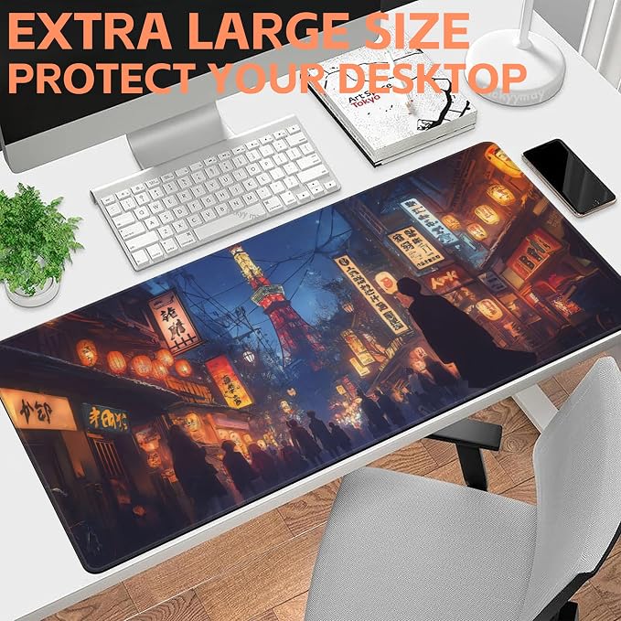 Mouse Pad Large Bustling Street in Tokyo Non-Slip Gaming Desk Mat - Image 6