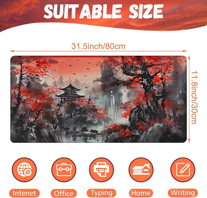 Desk Mat, Ink Painting Large Gaming Mouse Pad - Image 2