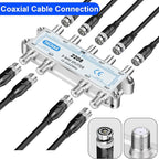 8 Way Coaxial Cable Splitter, Support 10-2602MHz, RG6 Compatible, Nickel-Plated - Image 6