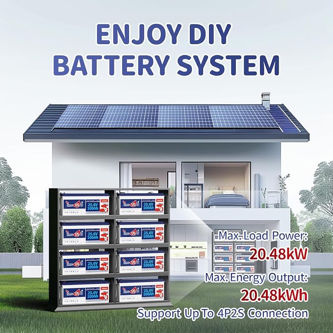 24V 100Ah LiFePO4 Battery, 2.56kWh Lithium Battery, Built-in 100A BMS, 10-Year - Image 5