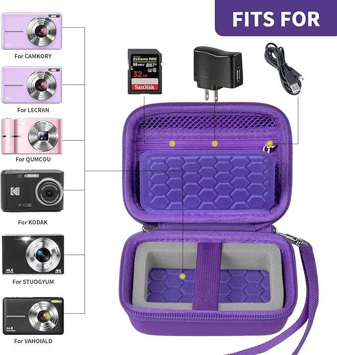 Carrying & Protective Case for Digital Camera, AbergBest 21 Mega Pixels 2.7" - Image 2