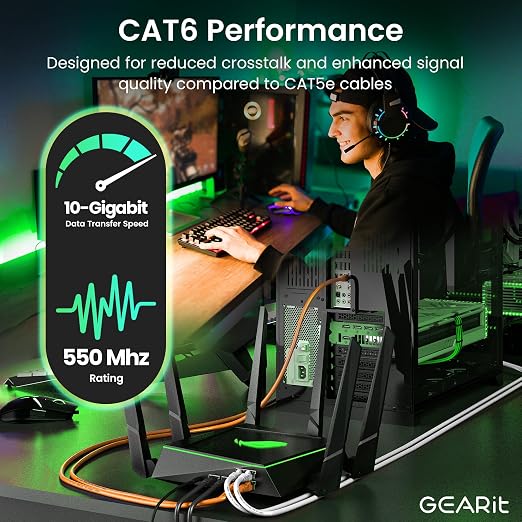 GearIT Cat 6 Ethernet Cable Cat6 Network Patch, Snagless Cord, Internet - Image 4
