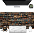 Desk Pad, Fantasy Shelves Desk Mat, Shelves Full of Books Large Gaming Mouse Pad by KOAIWPAE