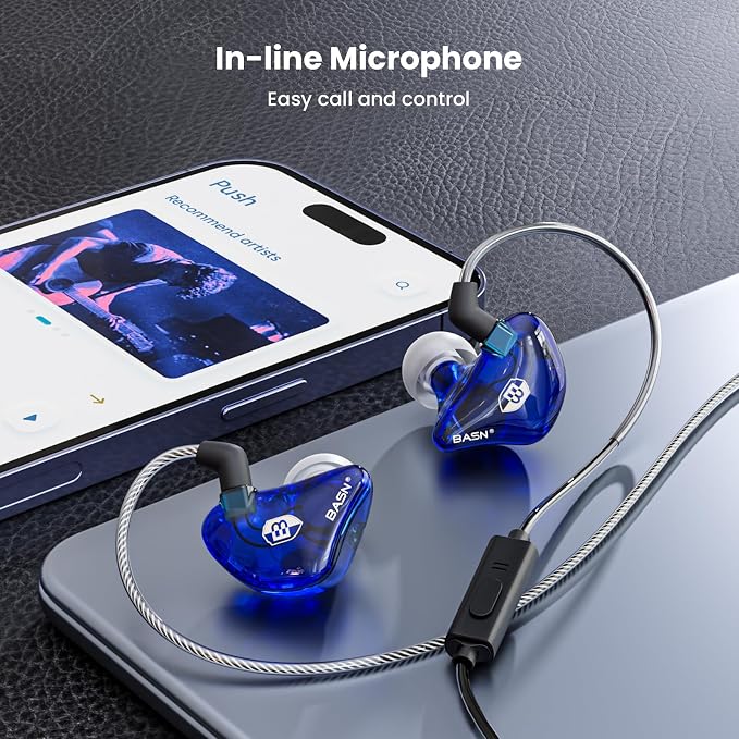 BASN in Ear Monitor Headphones for Musicians Audiophiles Drummers, Bsinger Pro - Image 4