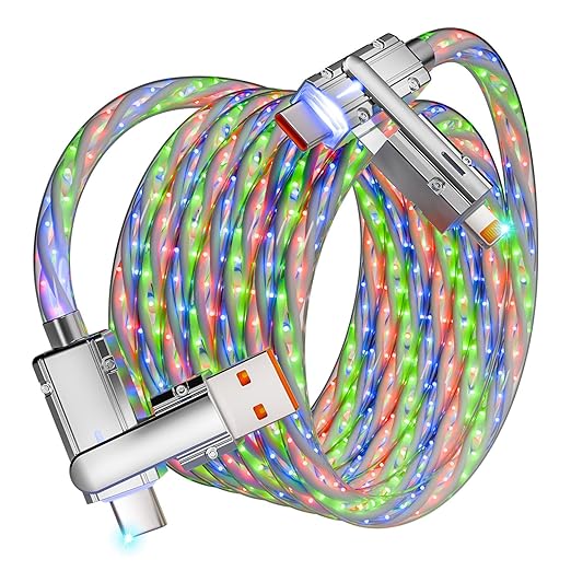 4 in 1 Charging Cable Fast Charging 66W, USB C Cable 3.3 FT Chubby USB A/C to by Jogrytece