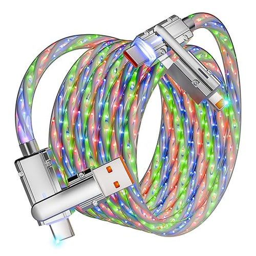 4 in 1 Charging Cable Fast Charging 66W, USB C Cable 3.3 FT Chubby USB A/C to by Jogrytece