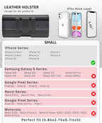 Leather Phone Holster for Men & Women, Horizontal Cell Phone Case, Fits iPhone - Image 5