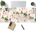 Pink Flowers Keyboard Pad PC Gaming Desk Mat Desk Mouse Pads Green Leaves by TENG+DA+QING