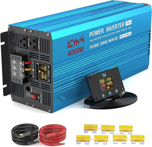 4000 Watt Pure Sine Wave Power Inverter DC 24V to 110/120V AC by LCYMW