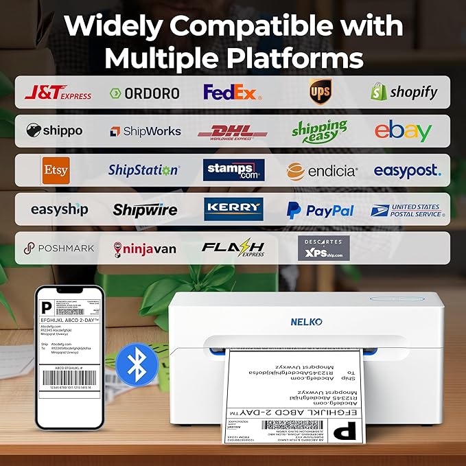 Nelko Bluetooth Thermal Shipping Label Printer, Wireless 4x6 Shipping Label - Image 5
