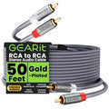 GEARit RCA Cable 2RCA Male to 2RCA Male Stereo Audio Cables Shielded Braided by GEARit