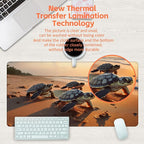 Large Gaming Mouse Pad for Desk, Baby Turtles On Beach Desk Mat, Cute Sea - Image 4