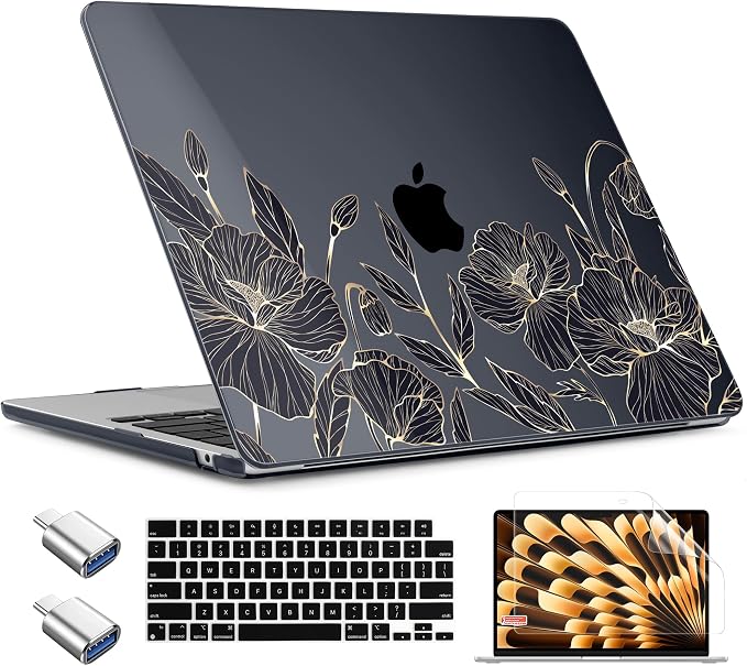 TWOLSKOO Compatible with M4 MacBook Air 13.6 inch Case 2025-2022 Release M4 by TWOLSKOO