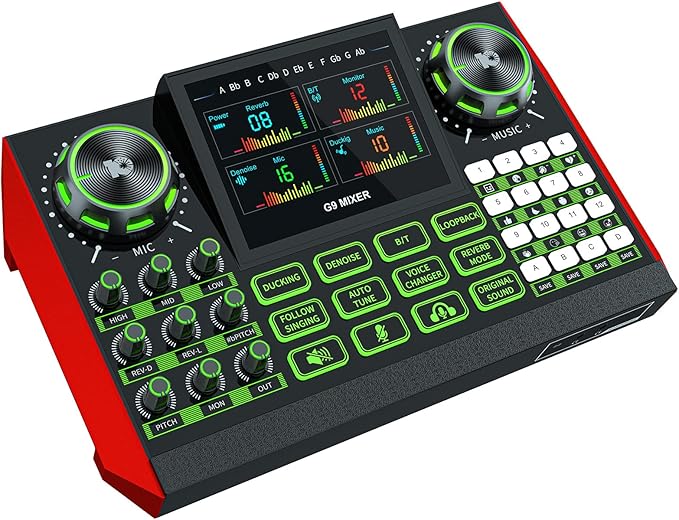 G9 Podcast Equipment Live Streaming Sound Card Audio Mixer Soundboard by tenlamp