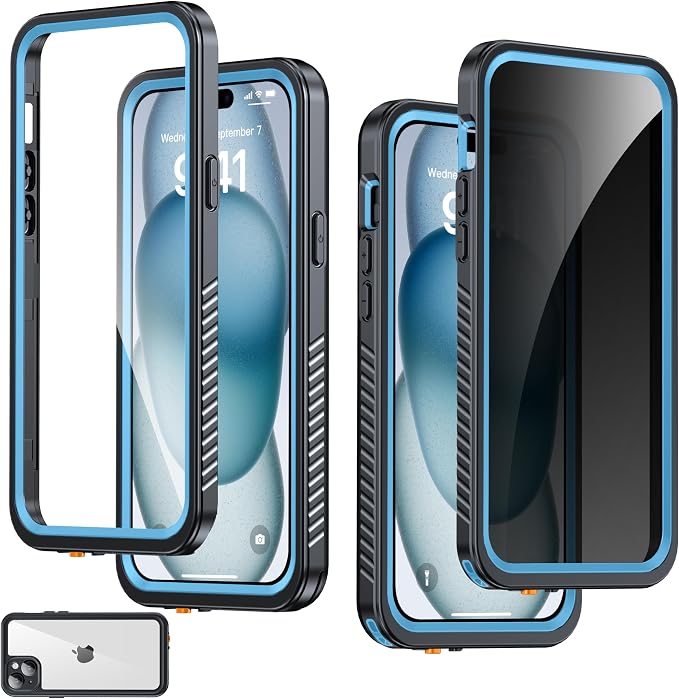 for iPhone 15 Plus Case Waterproof by AMILIFECASES
