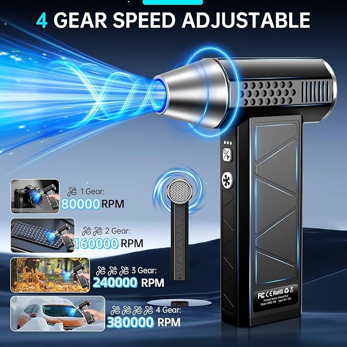 Compressed Air Duster, 380000RPM Electric Air Duster - Image 2