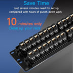 48 Port RJ45 Cat6 Patch Panel, 19 Inch, Easy Install & Repair, Rack Mountable - Image 4