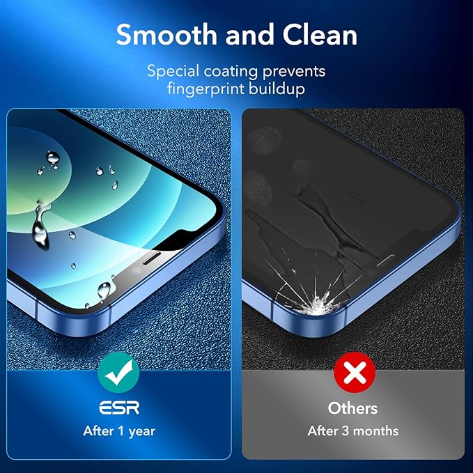 ESR 3 Pack for iPhone 12, iPhone 12 Pro Screen Protector, HD Clear Tempered - Image 8