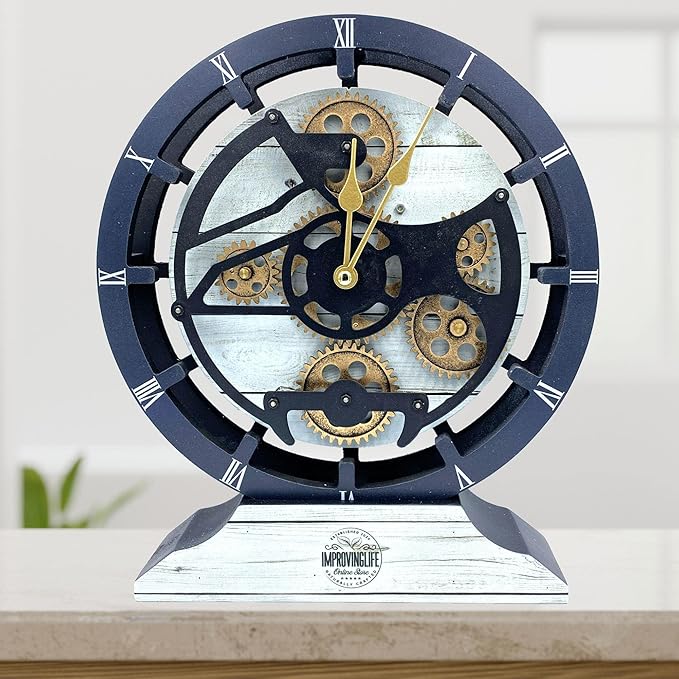 The Gears Clock Desk Clock 10 inches by THEGEARSCLOCK