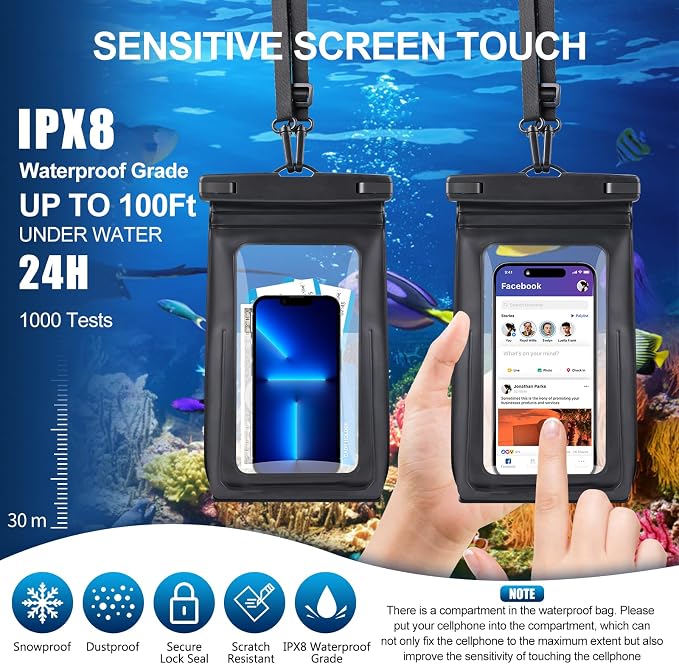 Waterproof Phone Pouch for Cruise Ship Essentials 2024 Woman, Large Waterproof - Image 3
