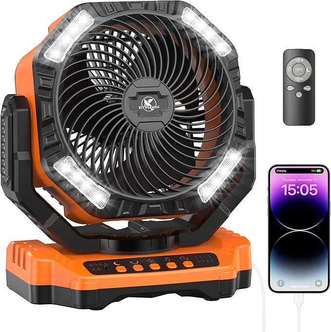 40000mAh Battery Powered Camping Fan by KITWLEMEN