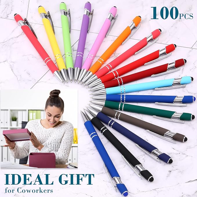 Konohan 100 Pieces Stylus Pen 2 in 1 Ballpoint Pen - Image 5