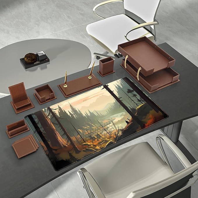Desk Mat Gaming Desk Pad Valleys, Forest Mouse Pad XXL Extended Large Mouse and - Image 3