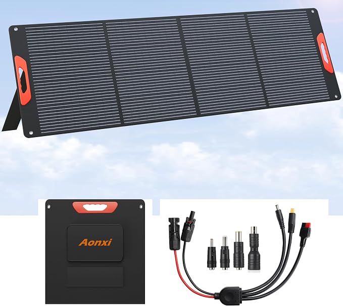 200W Portable Solar Panels for Power Station, 24% High Efficiency, 200 Watt by Aonxi