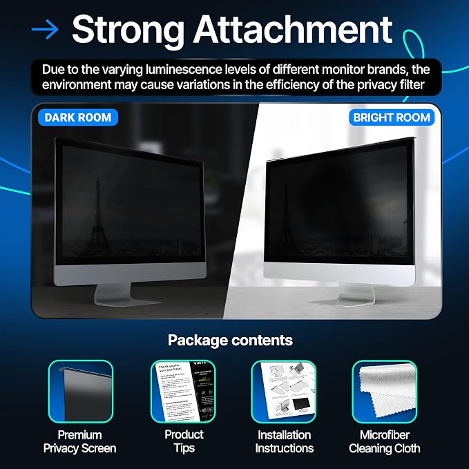 Acrylic 27 Inch Computer Privacy Screen Filter Compatible - Image 6