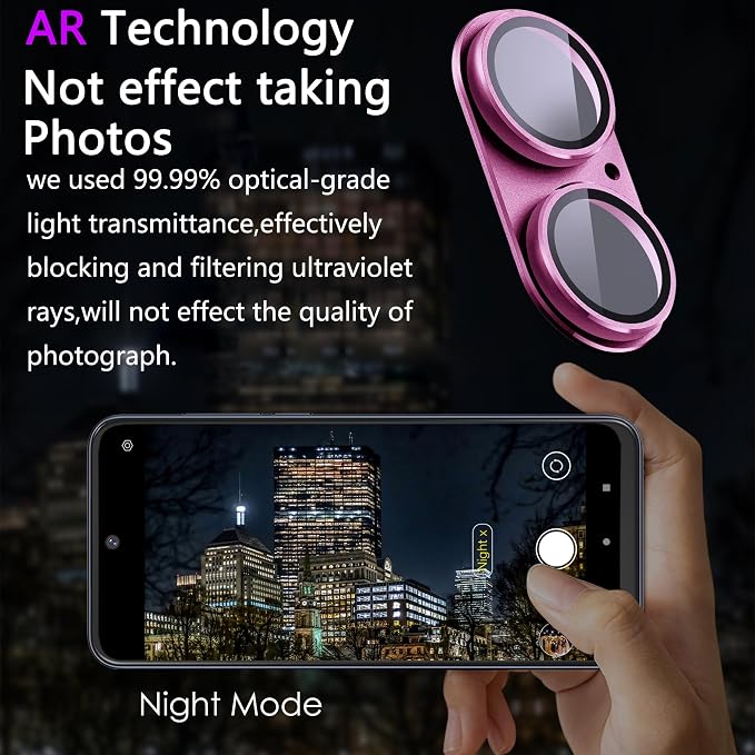 2 Pack Camera Lens Protector for iPhone 16 / iPhone 16 Plus, AR Tempered Glass - Image 3