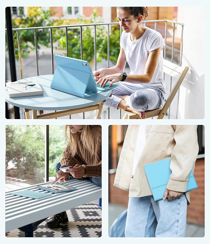 CHESONA Keyboard Case for iPad 11th/10th Generation, Detachable Wireless - Image 8