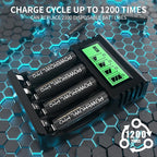POWEROWL Rechargeable AAA Batteries PRO w/ 4 Bay Charger, High Capacity 1100mAh - Image 5