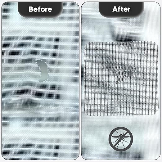 14 Sheets Window Screen Patches Repair Kit, Strong Adhesive Fiberglass Quick - Image 4