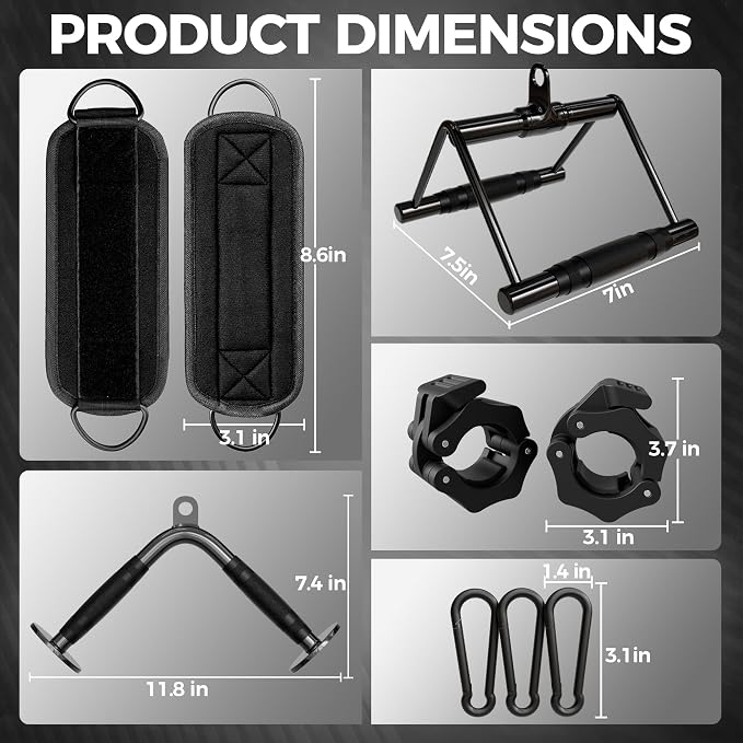 Mikolo Cable Attachments for Gym, Heavy-Duty Cable Machine Attachment Set - Image 7