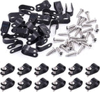 Swpeet 120 Pack Black 3/8 Inch Nylon Plastic R-Type Cable Clips Clamp Kit by Swpeet