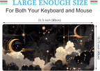 Black and Gold Celestial Desk Mat XXL Extended Gaming Mouse Pad Large Mousepad - Image 2