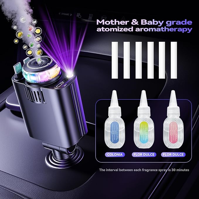 Retractable Car Charger with Aromatherapy and Starlight, 5 in 1 USB C Car - Image 2