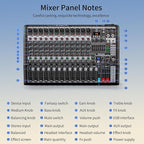12 Channel Live Sound Audio Mixer, Mixing Console - Image 6