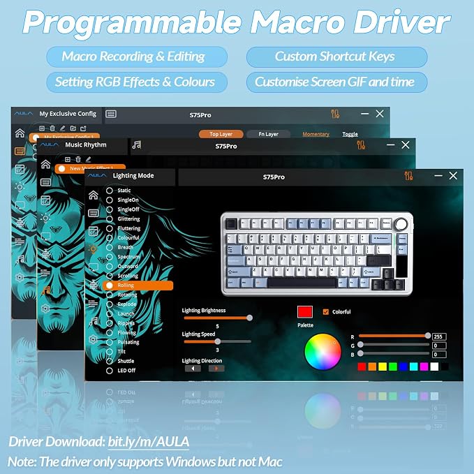 AULA S75 PRO Wireless Mechanical Keyboard - Image 8