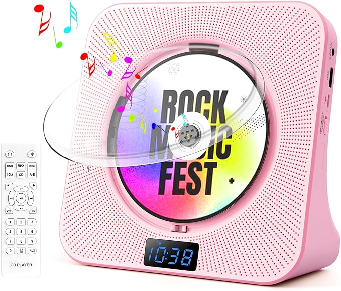 Desktop CD Player with Speakers, ROADOM Bluetooth CD Player with Hi-Fi Stereo by ROADOM