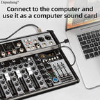 Depusheng Professional Audio Mixer, 7 Channel Audio Interface Sound Board - Image 3