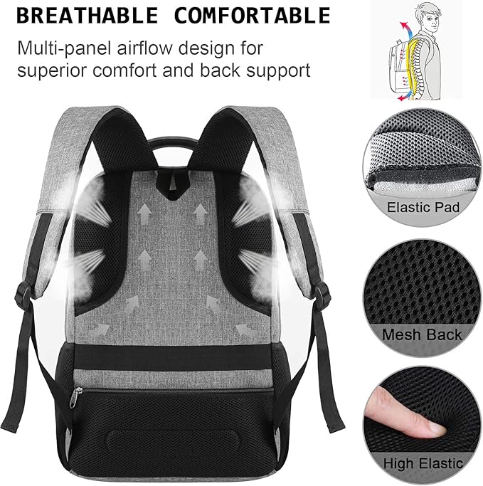Laptop Backpack, Business Travel Anti Theft Slim Durable Laptops Backpack - Image 5