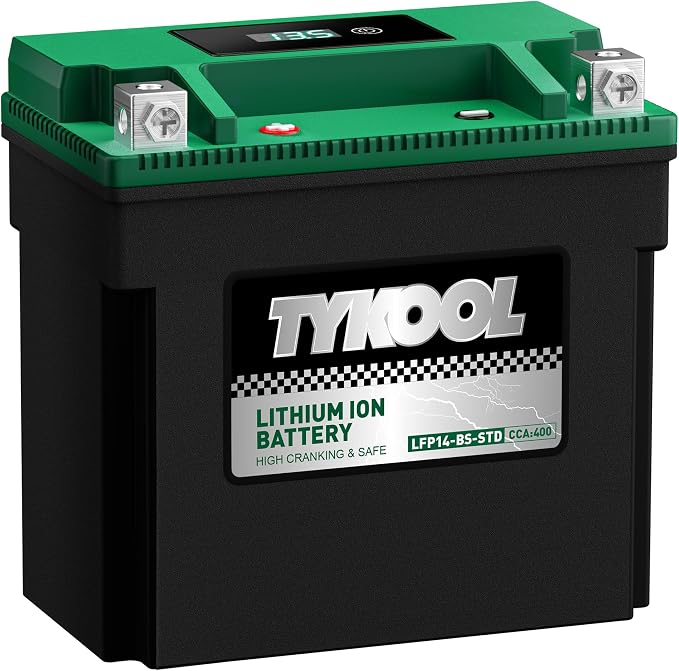 TYKOOL YTX14-BS-STD 400 CCA, Lithium LiFePO4 12v Motorcycle Battery, ATV Battery - Image 2