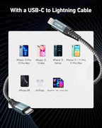 ohbox 1FT USB-C to Lightning Cable 2Pack, MFi Certified Type C iPhone Charger - Image 7