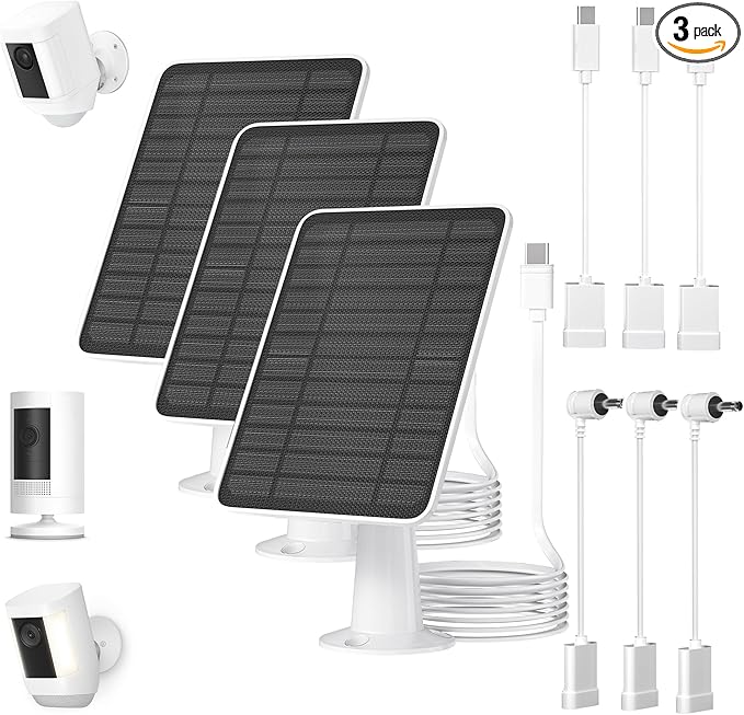 5W Solar Panel for Ring Camera, Solar Panel Charger Compatible by WININMETA
