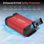 ALLWEI 2000W Pure Sine Wave Inverter 12V DC to 110V/120V AC Converter, Surge - Image 5