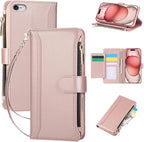 Compatible with iPhone 7/8/SE 2020/SE 2022 Wallet Case PU Leather Shockproof by KYFSJPT