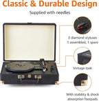 Amazon Basics Portable Suitcase Vinyl Turntable Record Player - Image 3